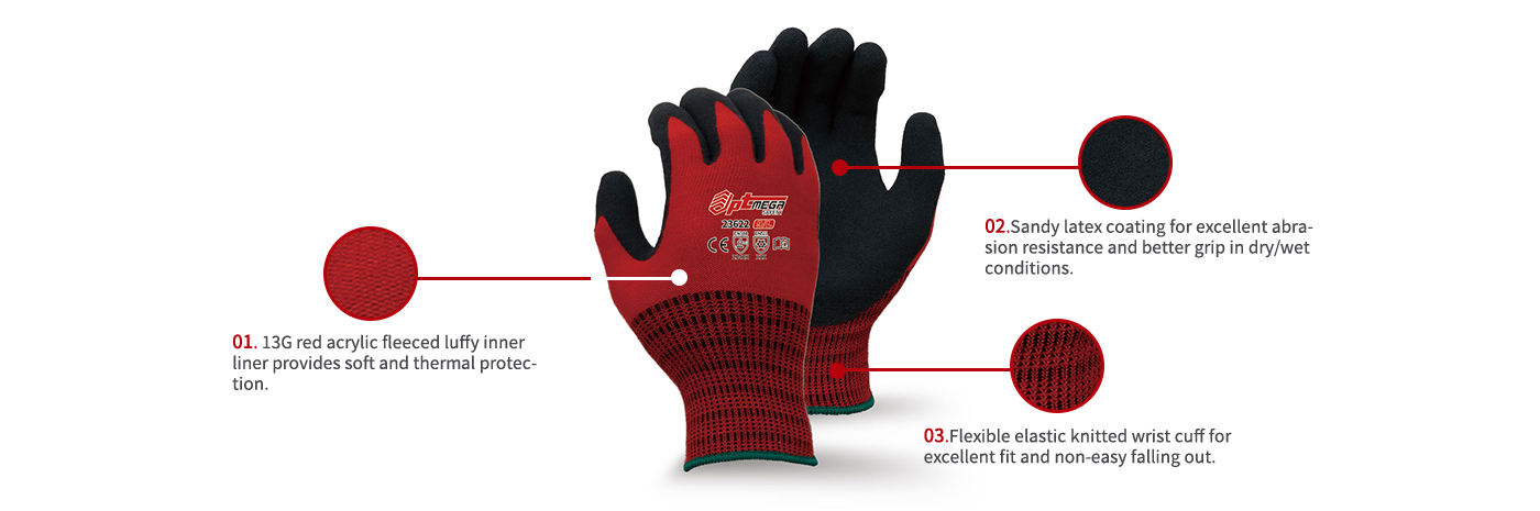 Thermal glove with flexibility and Strong Grip-23622