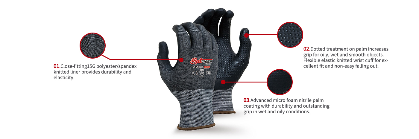 Micro foam nitrile coated glove, enhanced Grip for #Precision #Handling-54521D